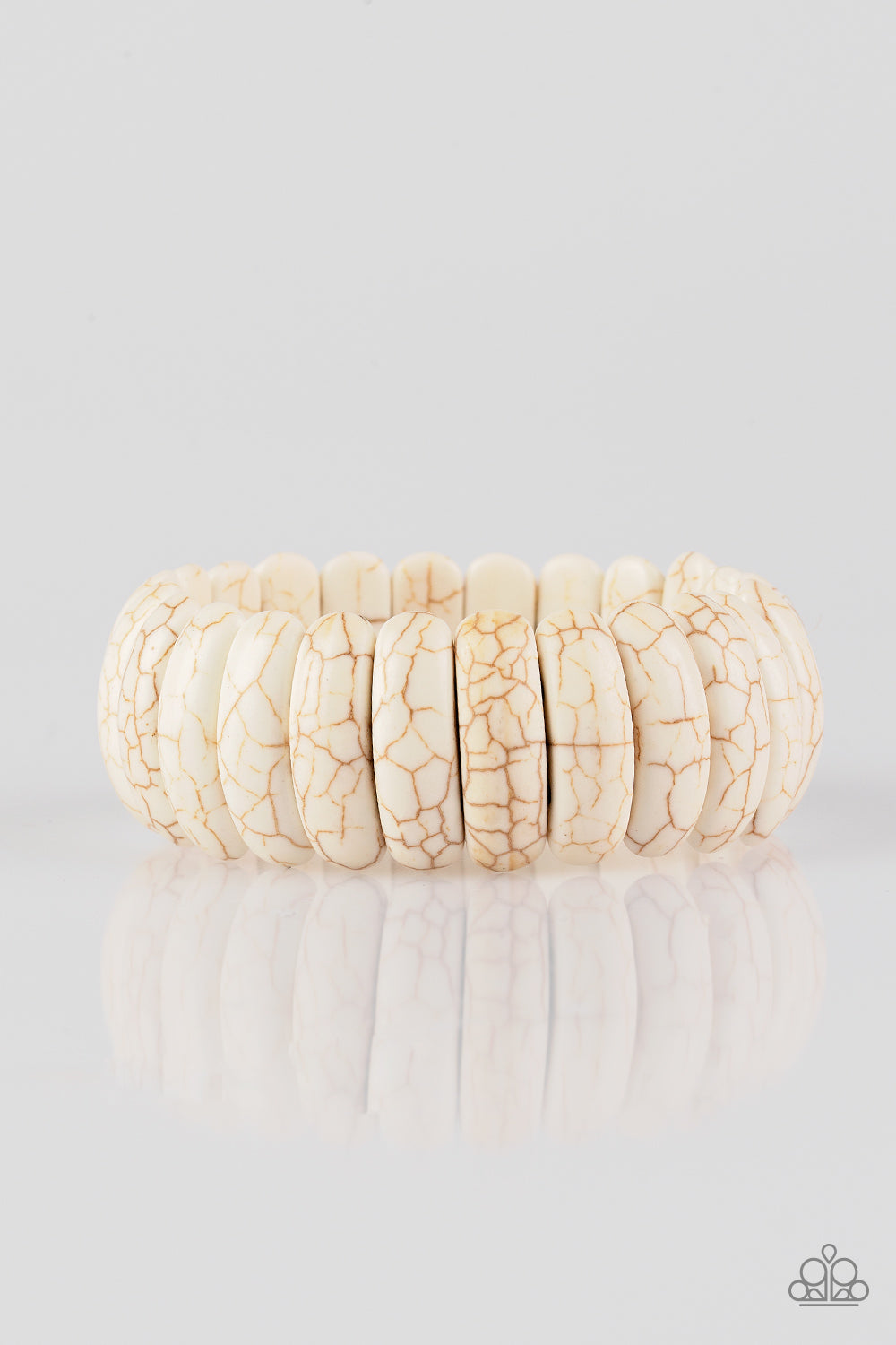 Peacefully Primal White Paparazzi Bracelet Cashmere Pink Jewels - Cashmere Pink Jewels & Accessories, Cashmere Pink Jewels & Accessories - Paparazzi