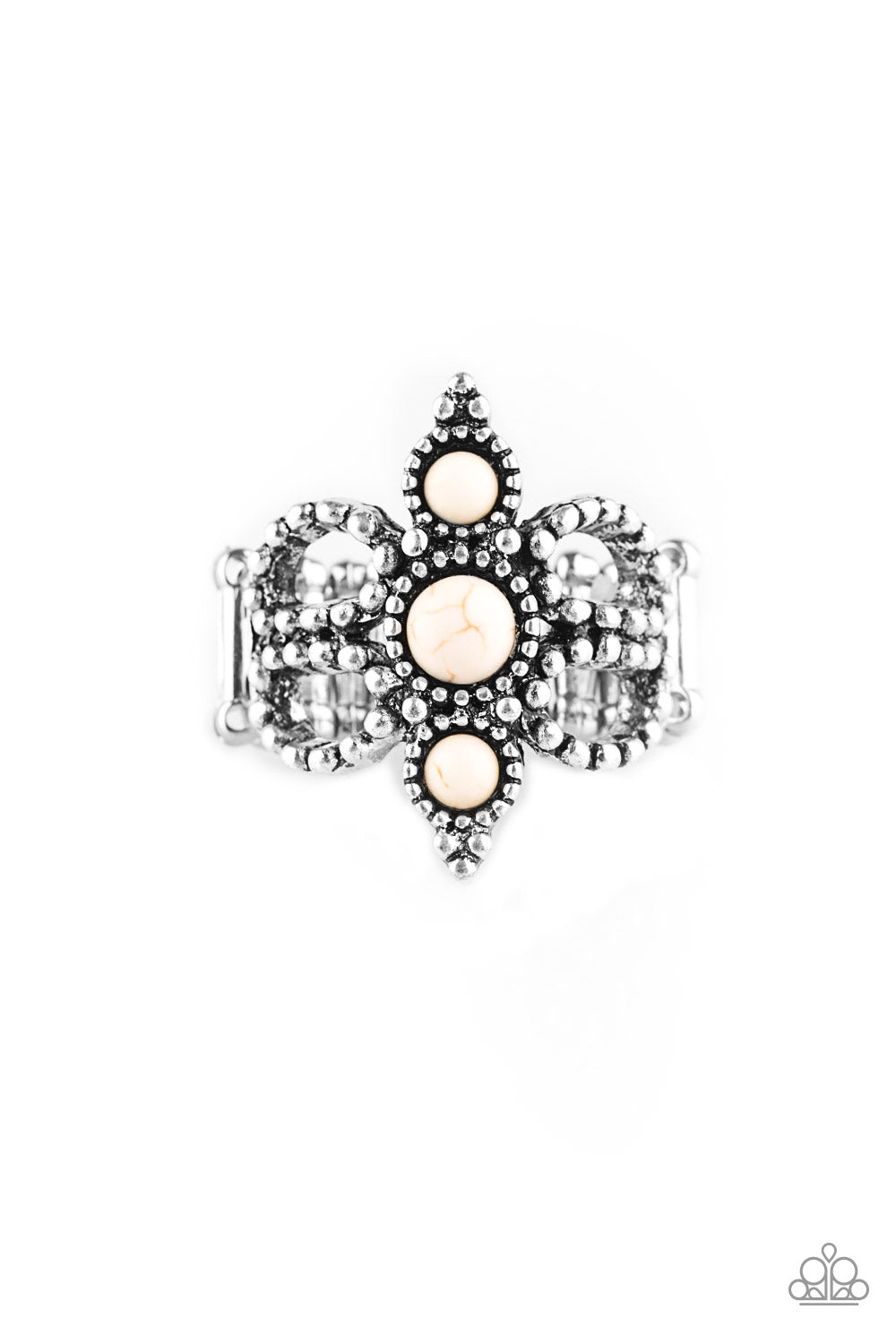 Outback Oasis White Paparazzi Ring Cashmere Pink Jewels