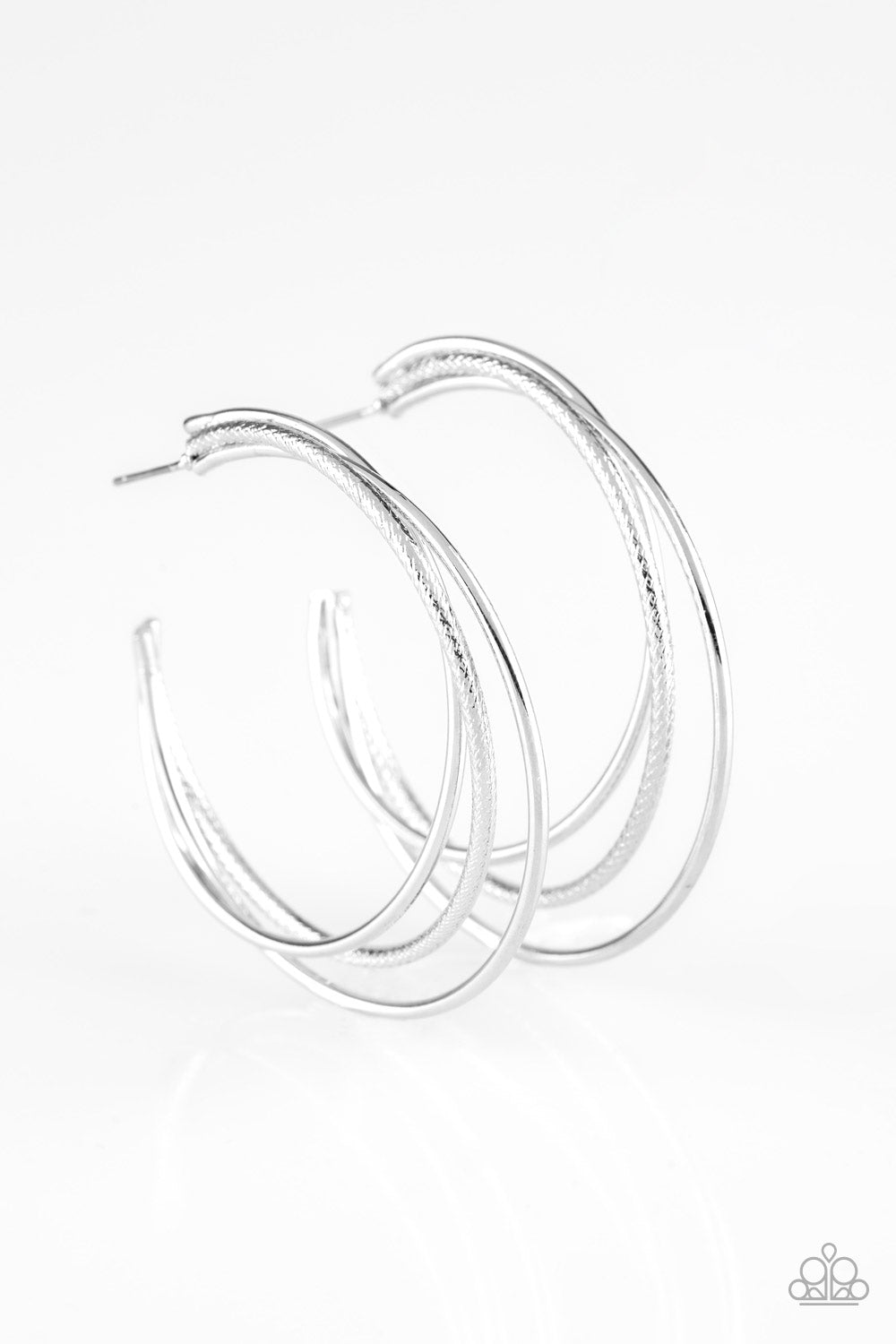 Jumpin Through Hoops Silver Paparazzi Earring Cashmere Pink Jewels